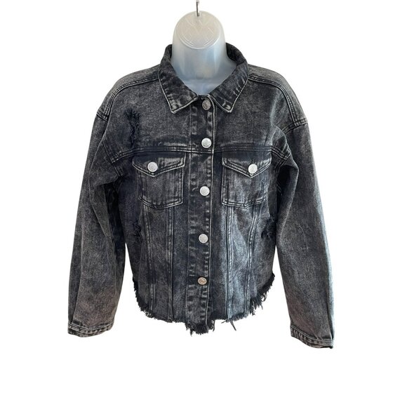 New Vintage POL Love Me Denim Jacket Acid Wash Size M Oversized - Picture 2 of 10